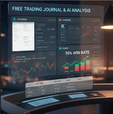 panel collage showcasing AI trading tools