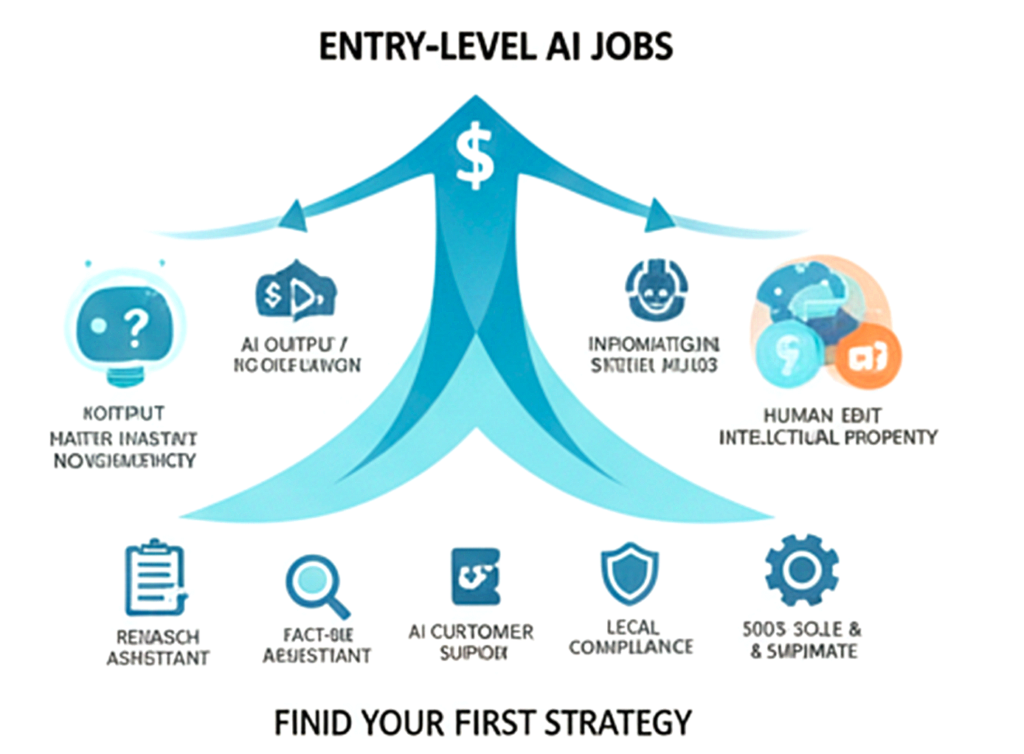 Infographic showing AI assisted entrepreneurship workflows