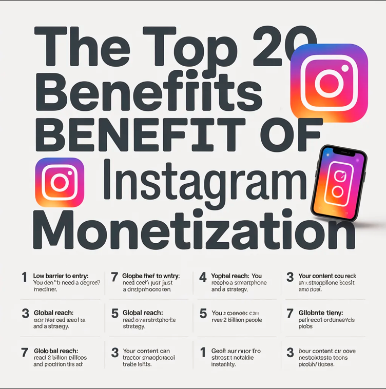 Top 20 benefits of Instagram monetarization