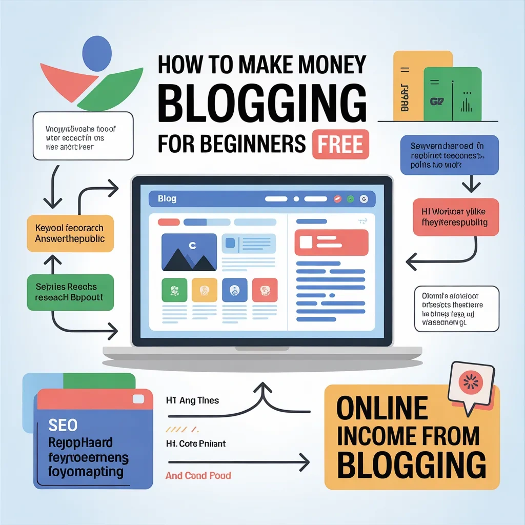 Image show how to make money from blogging for beginners free