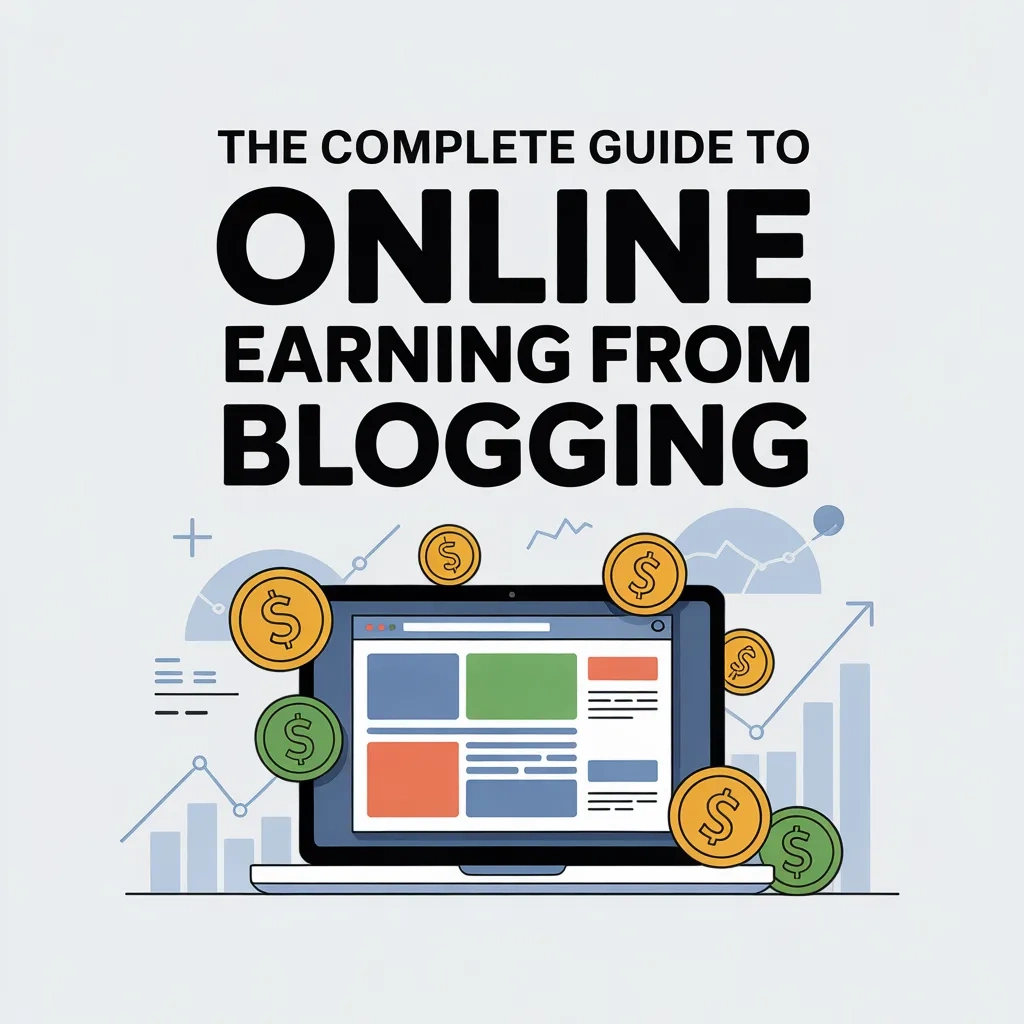 Image showing a complete guide to online earning from blogging