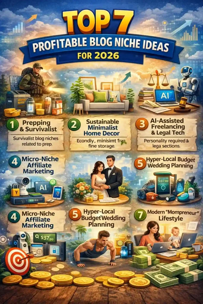 Image showing Top 7 Profitable Blog Niches for High Earnings in 2026
